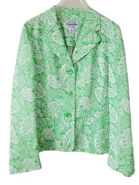 TT7 Pendleton Green and White Floral Blazer Jacket